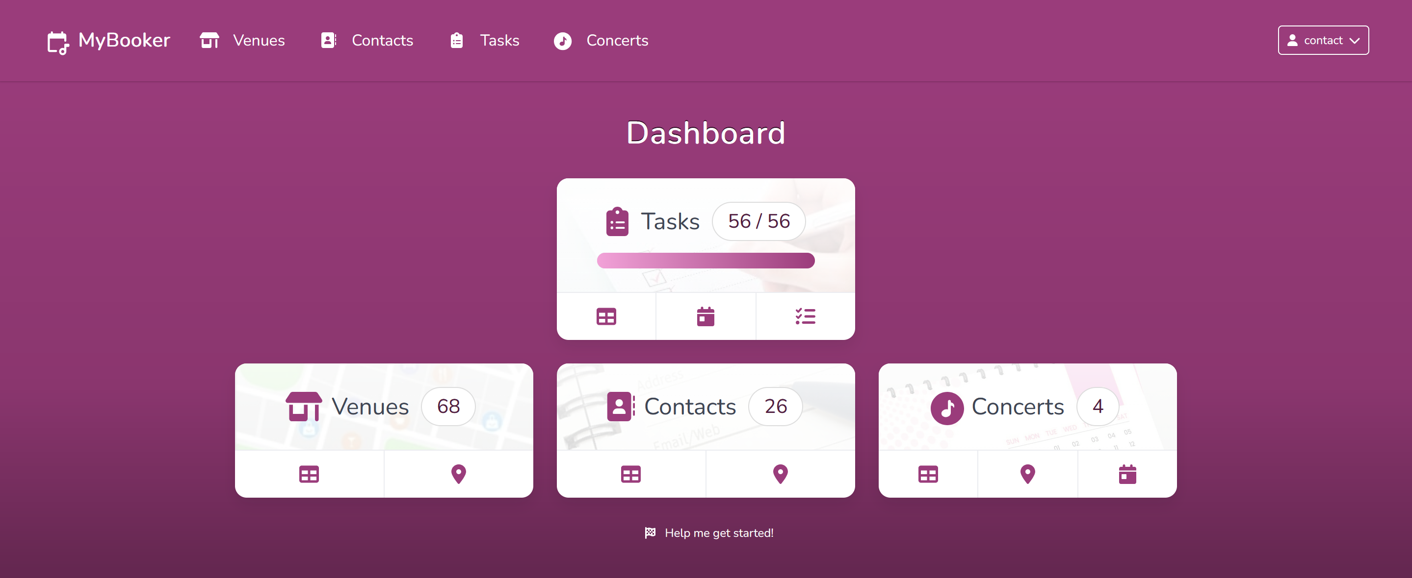 MyBooker interface